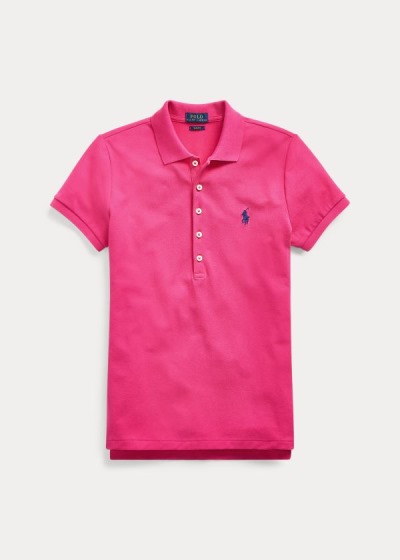 Women's Polo Ralph Lauren Slim Fit Stretch Polo Shirts | 195648QMB